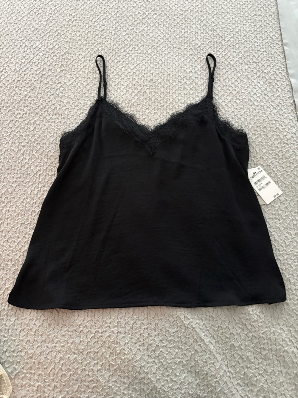 Nordstrom Black Lace-Trim Camisole